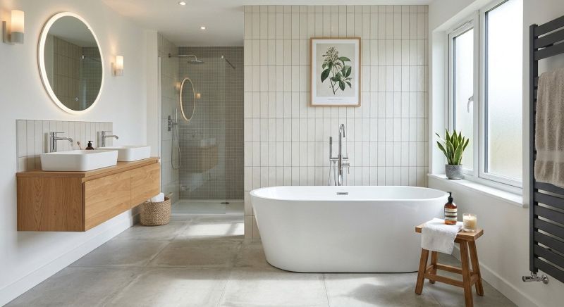 Completed bathtub installation residential project